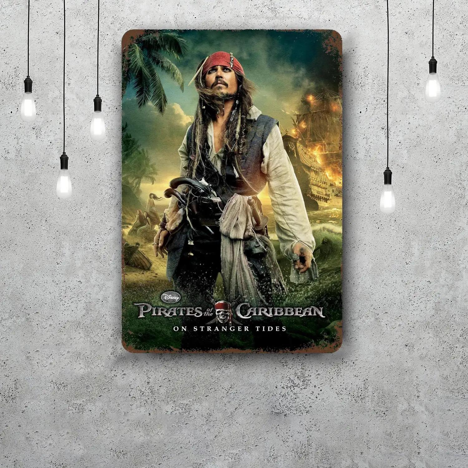 

Pirates of the Caribbean Vintage Metal Tin Signs Posters Decor Retro Metal Plaque Wall Art Decor for Garage Bar 20x30cm（7.8x11.8inch）