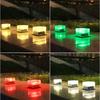 Atmosphere lights Solar Powered Ice Cube Lamp Glass Brick Landscape Square Glass Outdoor Road Courtyard Garden Decoration