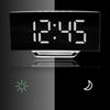 Digital Alarm Clock Mirror Smart Light Sensing Curved Screen LED Clock Digital Temperature Display Alarm Clock for Student