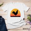 Coq Poulet Noir Orange Jaune Ferme Fermier Agriculture T-Shirt Unisexe