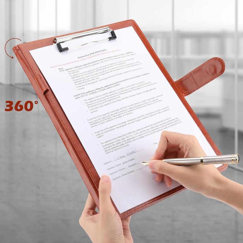 Faux Leather Writing Portfolio Clipboard with Cover for A4 Letter Legal Pad Holder Business Conference Office Notepad Organizer