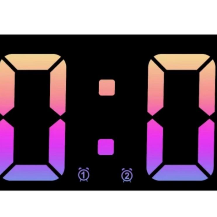 New Two-set Alarm Clock Simple LED Clock Large Screen Digital Clock Bedroom Bedside Clock Korean Style Fashion Clock