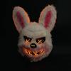 Glowing Animal Mask Halloween Horror Bloody Rabbit Bear Decoration Props Unisex Simulate Fur Mask Cosplay Costume Party Gifts