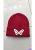 New Butterfly Knitted Hat Children's Autumn and Winter Outdoor Loose Face Small Big Head Circumference Warm Ear Protection Wool Cold Hat