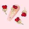 Yousheng 10Pcs/Set Nail Art Charm Golden Bowknot 3D Alloy Luxury Cute DIY Solid Colored Rhinestone Love Heart Nail Decoration Salon Home Use