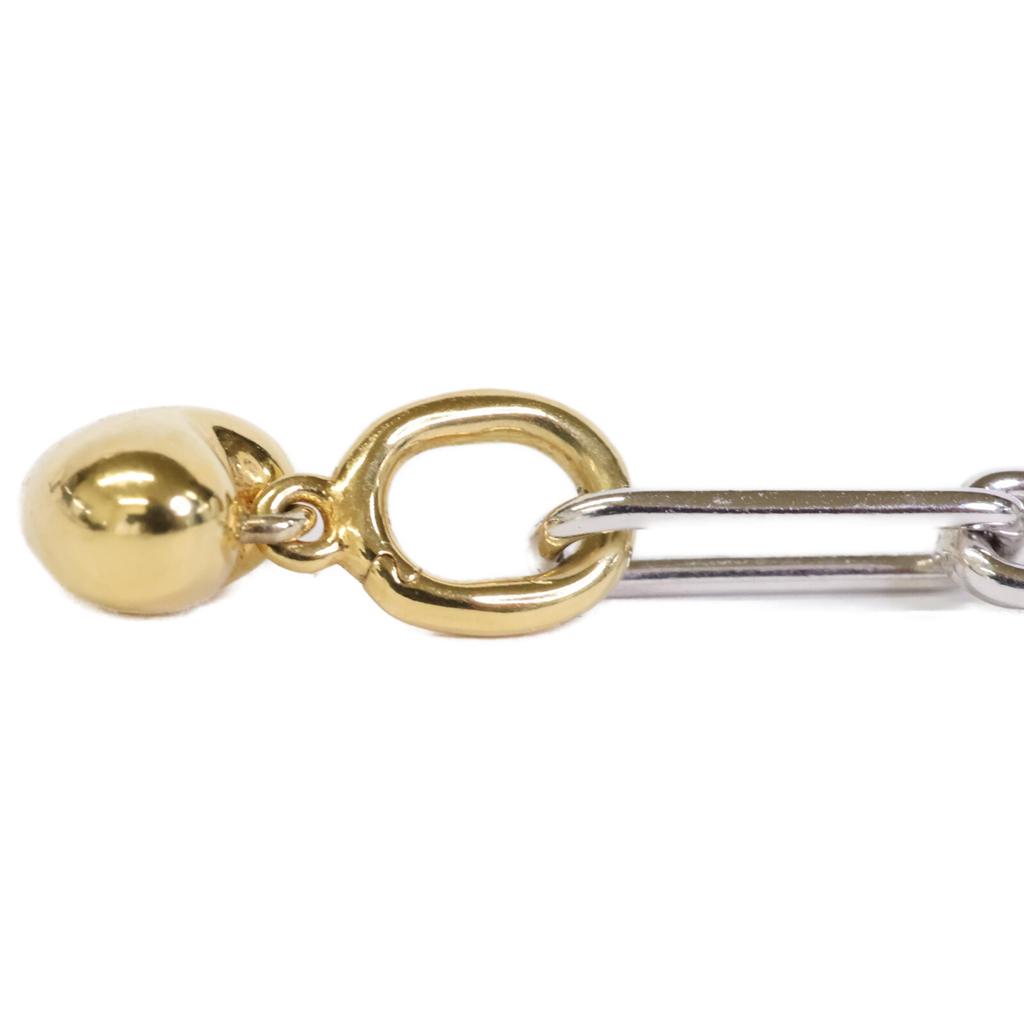 ete [Excellent Condition] 925 Catchy Heart Charm Figaro Chain Necklace Yellow gold / SilverUsed