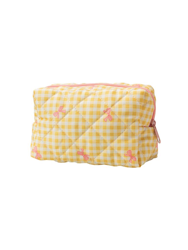 1PC Plaid Bow Pencil Case, Student Portable Pencil Case, Stylish School Supplies Stationery Storage Bag, Desktop Items Storage