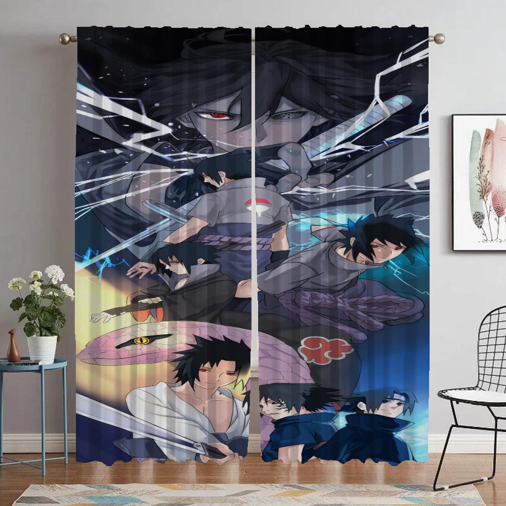 Tulle for Bedroom Narutos Shades Anti-mosquito Curtains for Living Room Blackout Curtains 2 Pieces Halloween Decoration Curtain