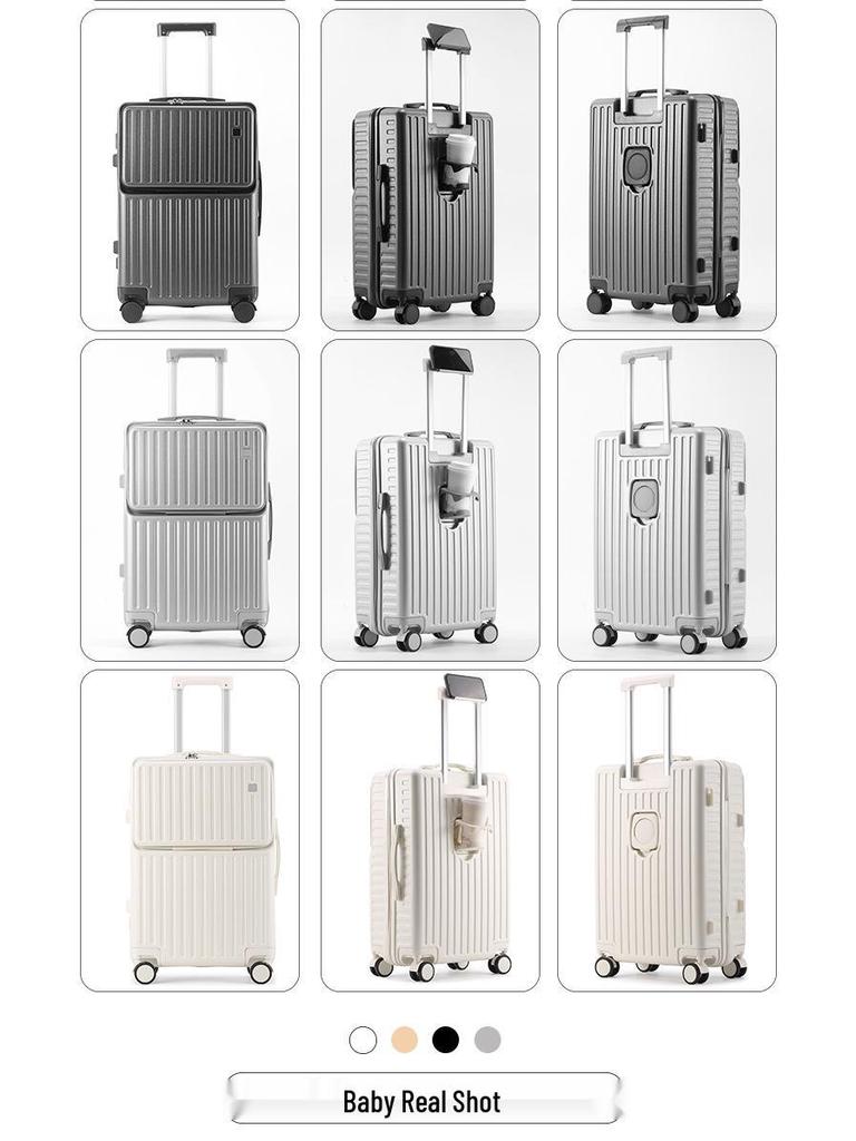 20-Inch Carry-On Luggage: Large Capacity Travel Suitcase for Students, 24-Inch Leather Trolley Available