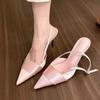 Fashion Sandals Women High Heels Shoes Fashion Summer Slippers New Pointed Toe Sexy Dress Wedding Pumps Slingback Mujer Zapatillas
