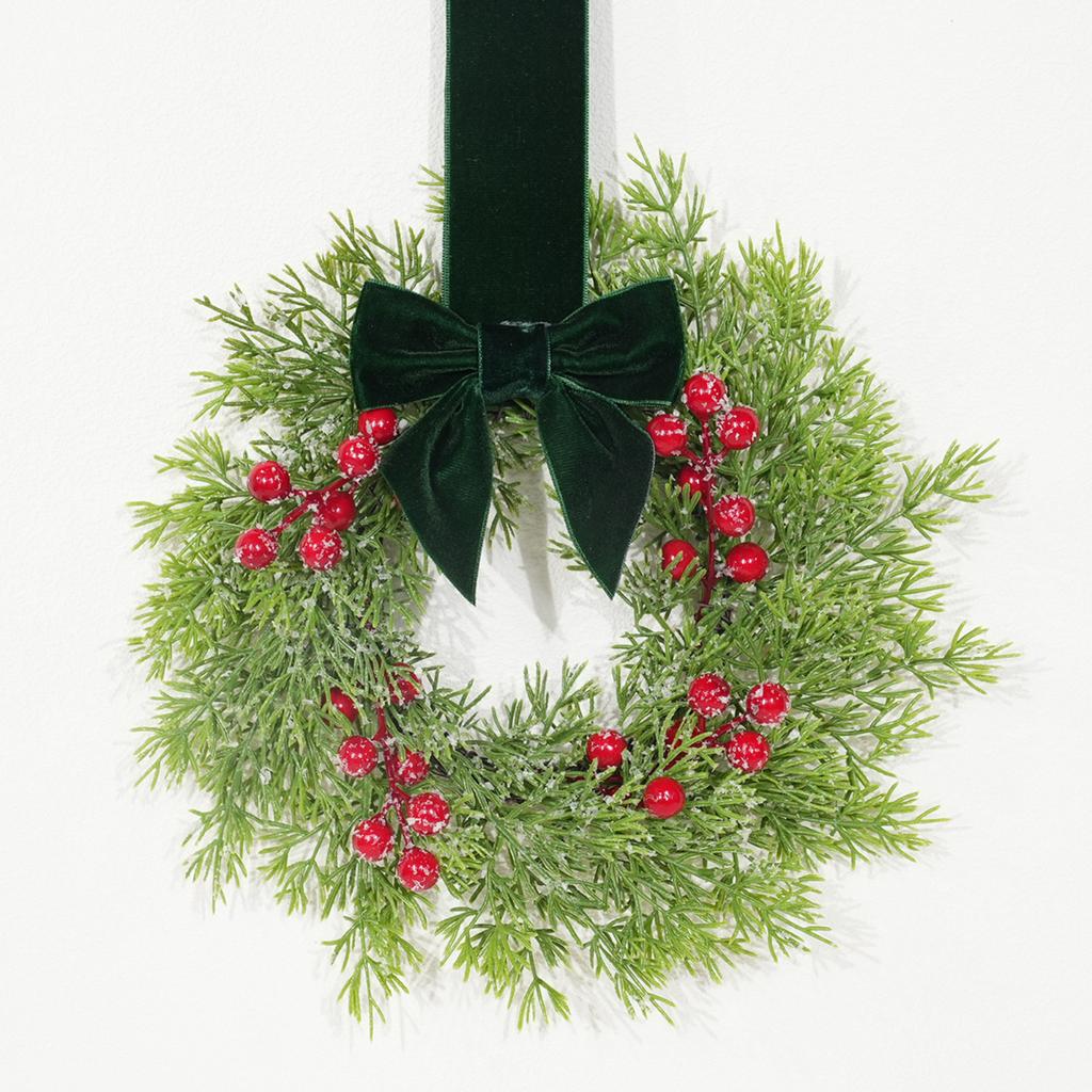 10 Inch 3D Christmas Garland Ribbon for Cabinet Door - Decorative Holiday Wreath Garland for Home Decor
