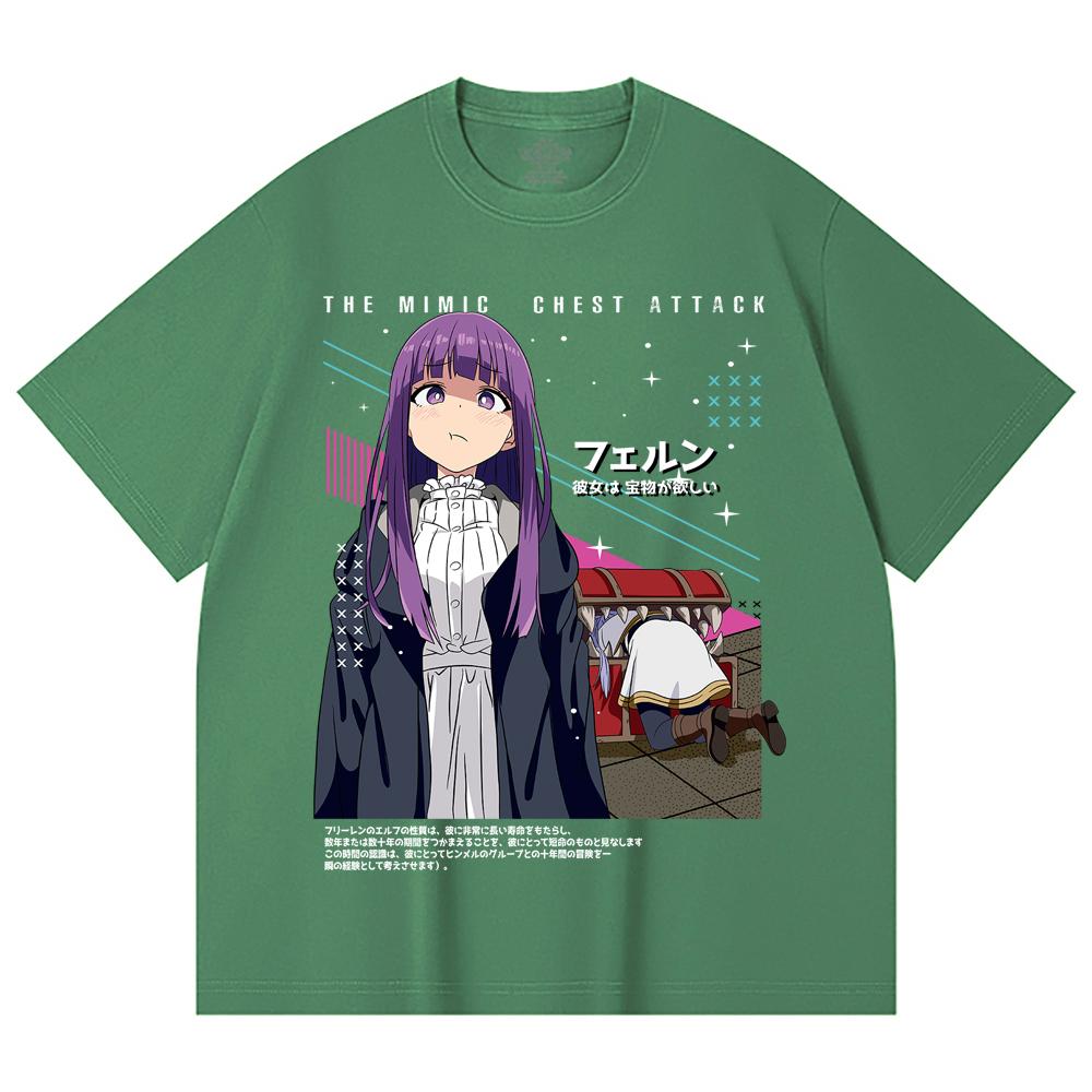 230 g/m² 100% Baumwolle Frieren V2 Nachahmung Brustangriff Druck Unisex Schweres Baumwoll-T-Shirt