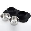 Anti-slip Double Bowl for Dog with Stainless Steel Durable Silicone Mat Drinking Water Feeding Bowl | Dog Food