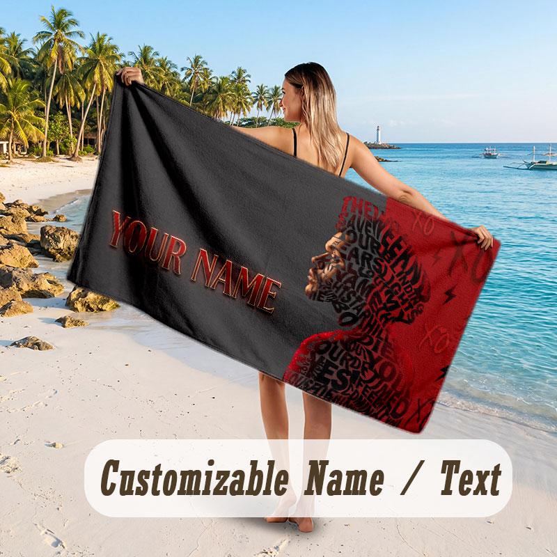 Custom Name Large Beach Towel,The Weeknd Quick Absorbent Towel For Outdoor Travel Poolside