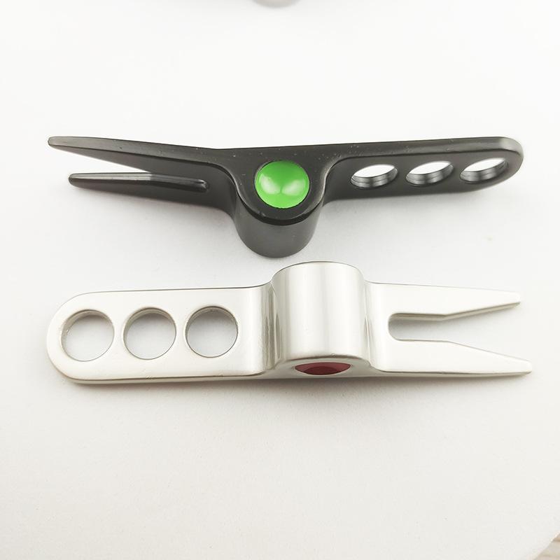 1/2Pcs Zinc Alloy Golf Divot Pitch Repairer Tool Turf Tool Pitchfork Golf Fork Three Pores Golf Divot Tool Golf Training