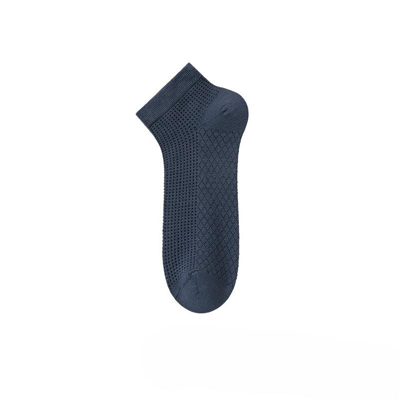 Calzini di Seta da Uomo - Calzini Corti Senza Cuciture, Traspiranti, Assorbi Sudore, Resistenti agli Odori, Design a Rete, Tacco Basso, Apertura Bassa.