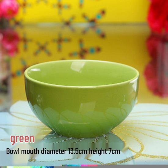 Colorful Large Ceramic Children's Bowl - Creative Underglaze Design for Rice or Porridge