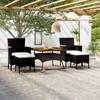 Day and Night - Day and Night Garden Dining Set 5 Pieces Synthetic Rattan and Black Acacia Wood