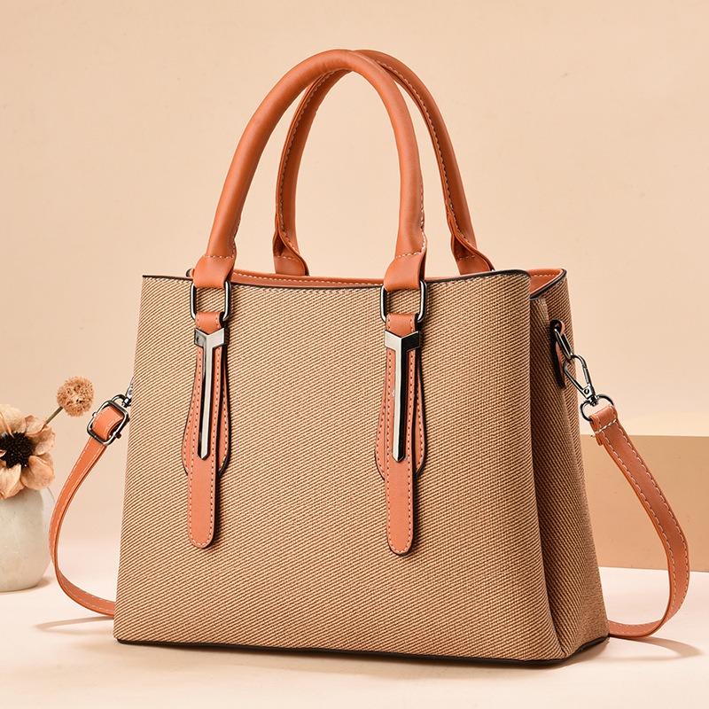 Large Capacity Sense Fashion Trend Women's Shoulder Bag Atmospheric Simple Contrasting Color Handbag Bag