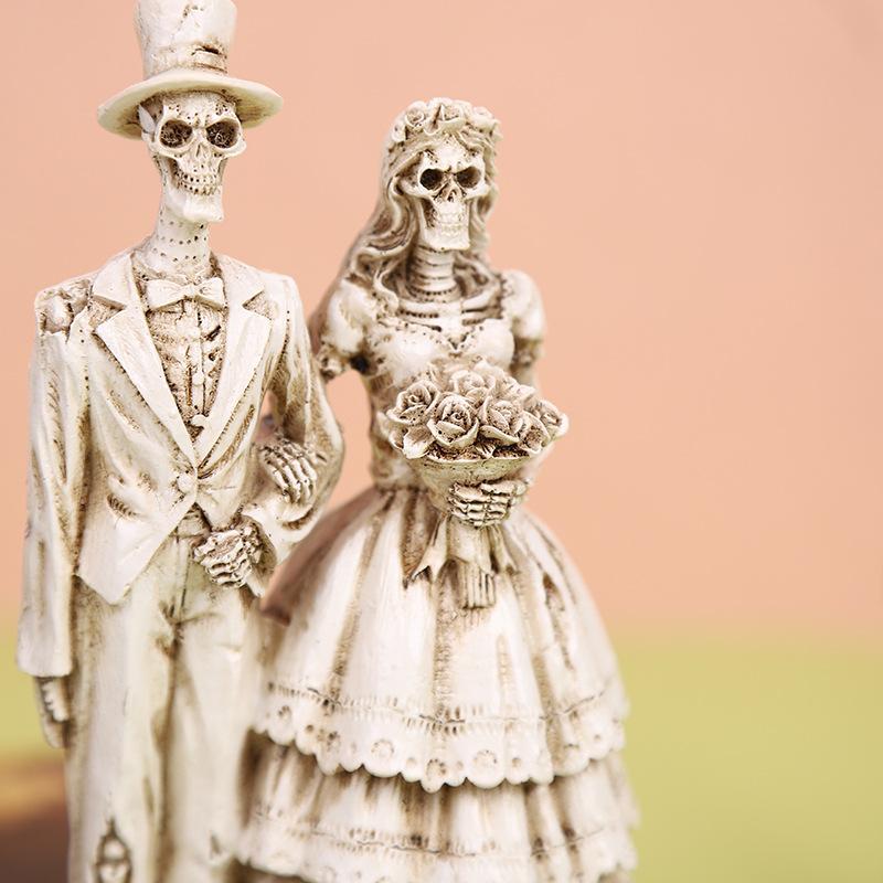 Skeleton Couple Resin Ornaments Halloween Skeleton Couple Home Desktop Porch Garden Decorations