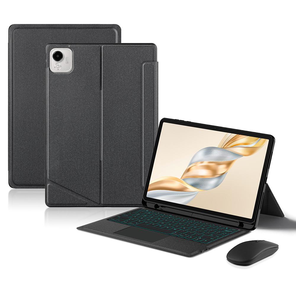 

For Honor Pad X9 Pro Leather Case+Bluetooth-Compatible Keyboard with Backlight Trackpad A