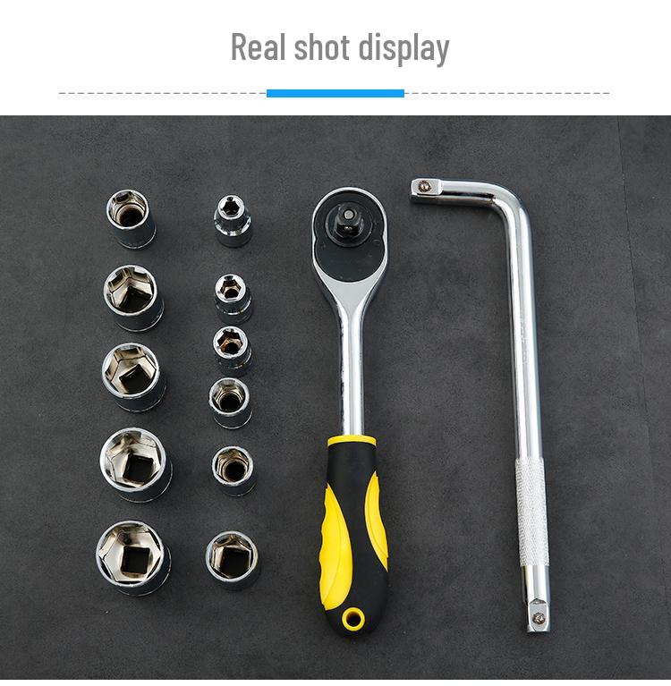 Hex Socket Wrench Set with Large Handle and Quick Ratchet Driver Bits