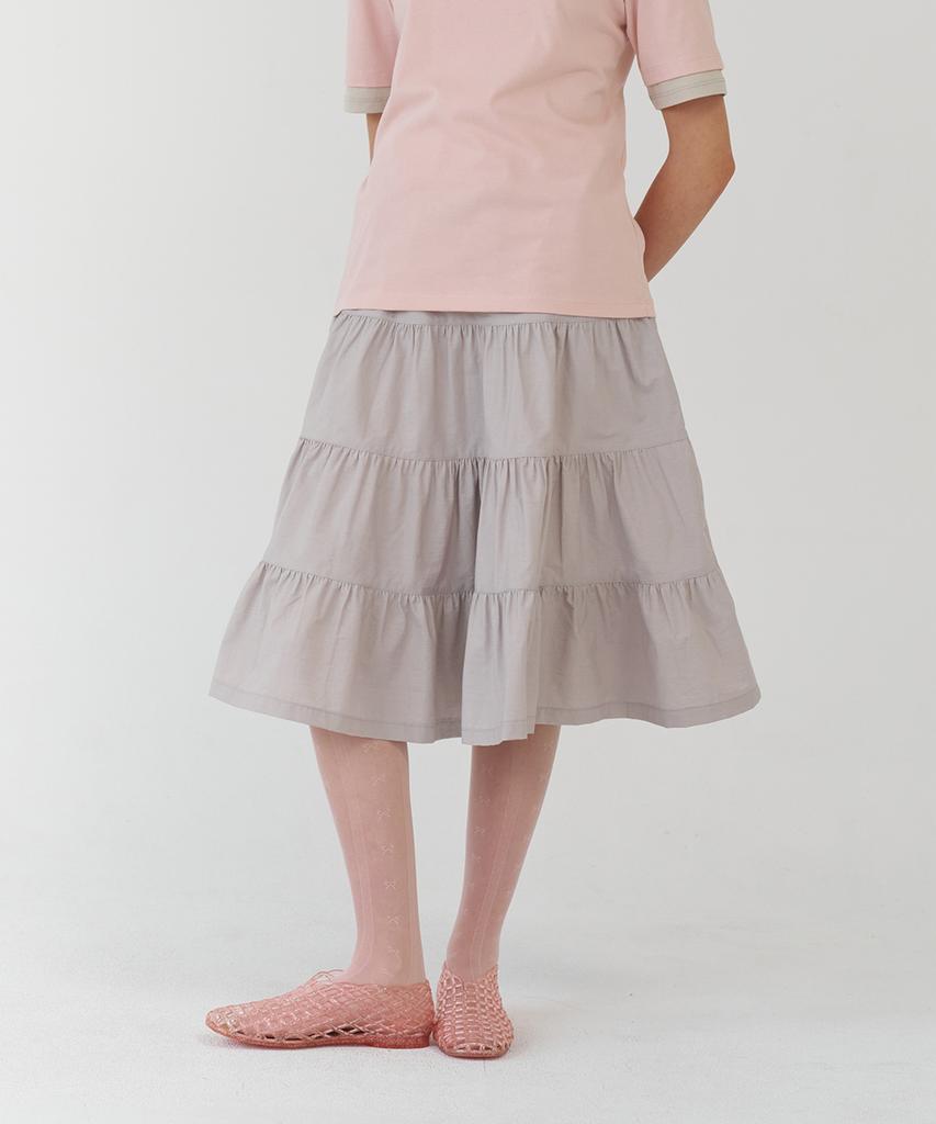 Pesto 3 Shirred Skirt Fog