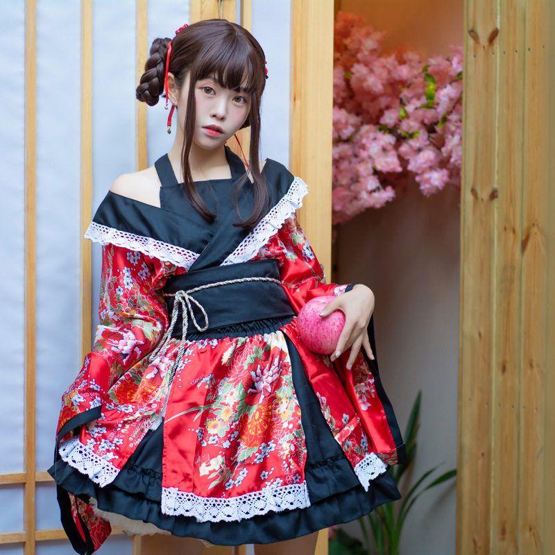 Japanese Traditional Kimono Formal Wear for Women Cosplay Photography Anime Performance Stage Costumes Jigoku Jodo Dance