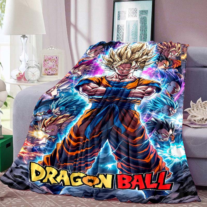 

Dragon Ball Print Blanket Warm Comfortable Flannel Blanket for Bedrooms, Sofas, Beds, Chairs, Picnics, Travel -LXR21 75x90cm