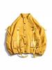 Men's Trendy Solid Color Workwear Jacket with Lapel and Large Pockets for Spring/Autumn.