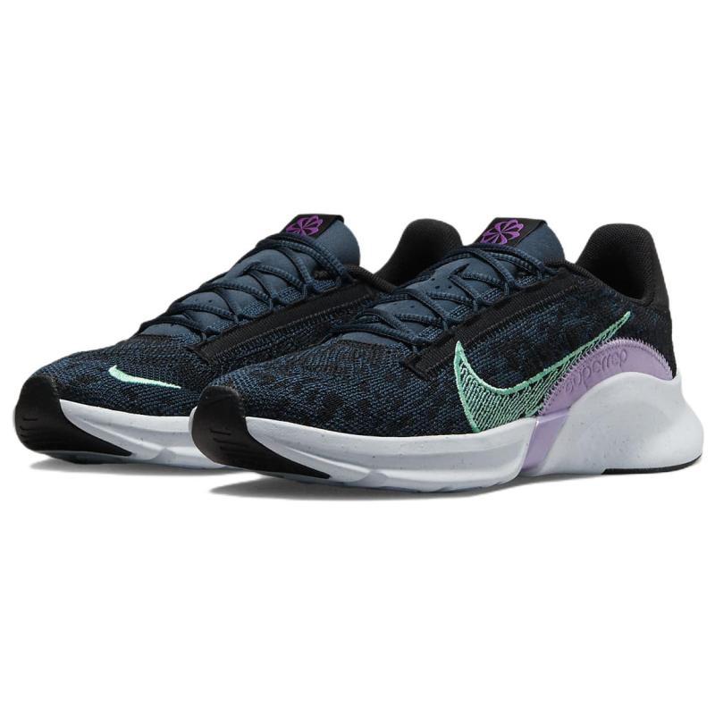 Nike SuperRep Go 3 Flyknit Next Nature 'Armoury Navy Green Glow' Women's Sneakers DH3393-002