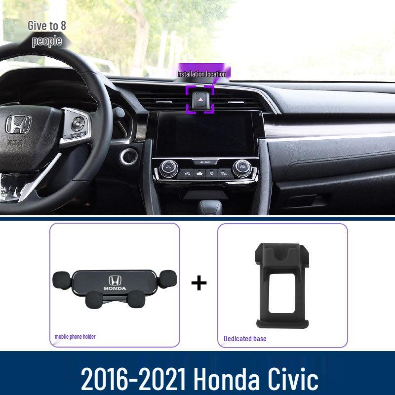 Kompatibilní držák telefonu pro Honda Civic (2016–2023) 9., 10., 11. generace – Držák navigace.