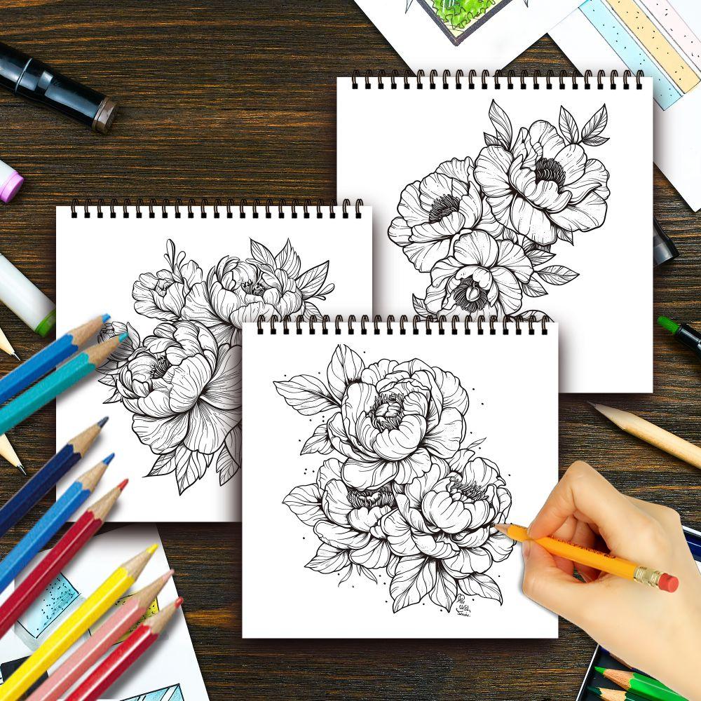 30 Sheets Adult Spiral Colouring Book, 8.3x 8.3 inch 100gsm Thick Paper, Perfect for Back to School Gifts, Halloween Gifts