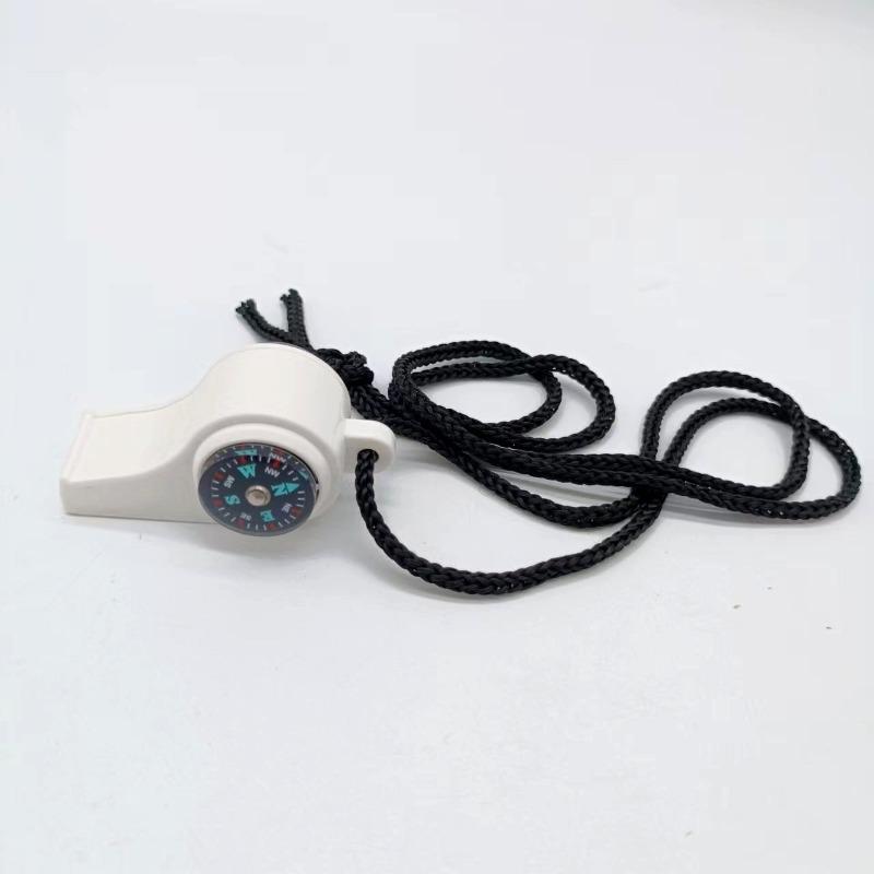 Multifunctional 3-in-1 Lifesaving Whistle Compass Thermometer Outdoor Plastic Referee Whistle белый