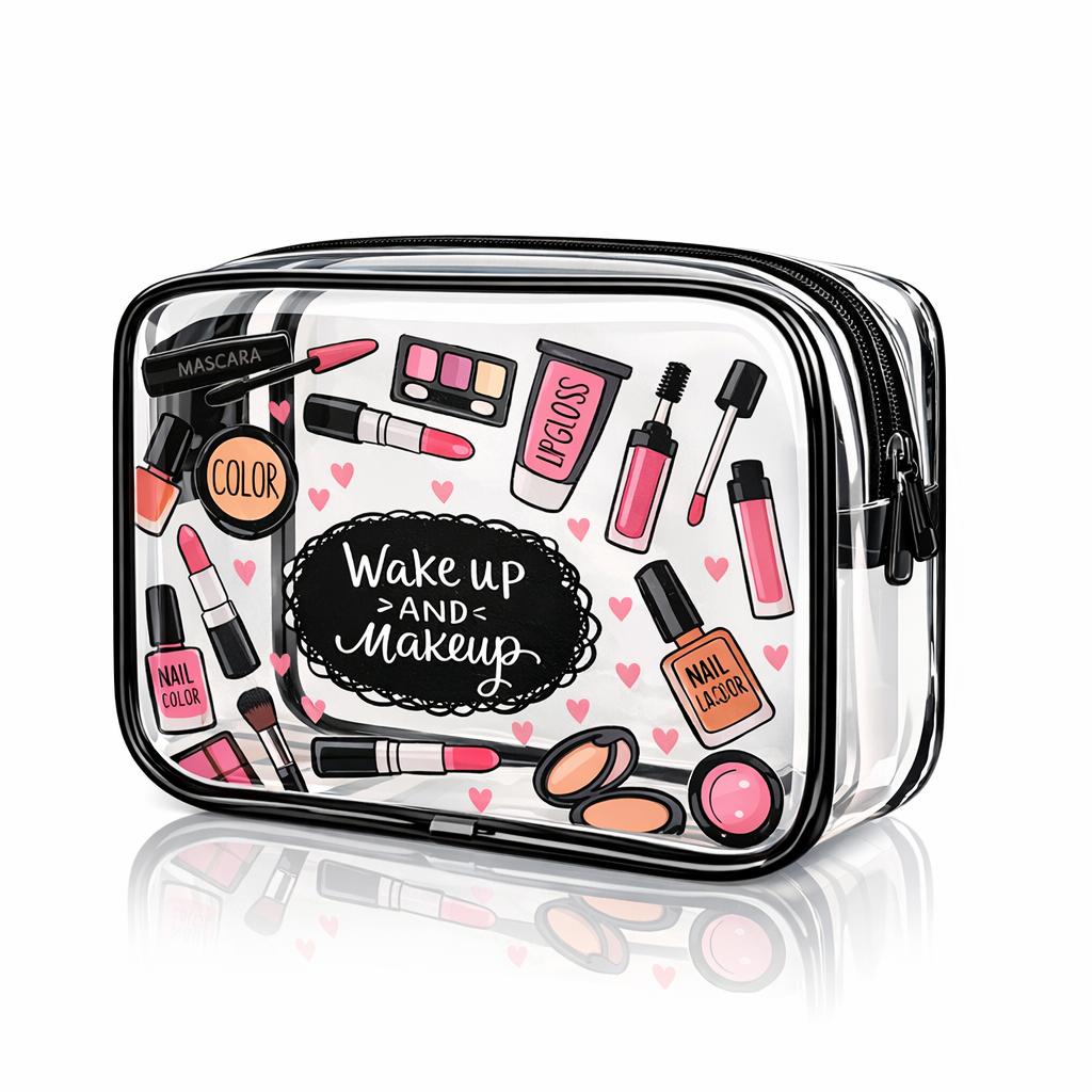 Minimum Order One Piece PVC Cosmetic Box Water Resistant Zipper Travel Toiletries Storage Portable Easy-to-clean Makeup