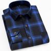 Classic Plaid Casual Shirts for Men Long Sleeve Sueded Warm with Chest Pocket