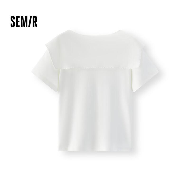 Semir Women's Ruffled Collar Short Sleeve T-Shirt