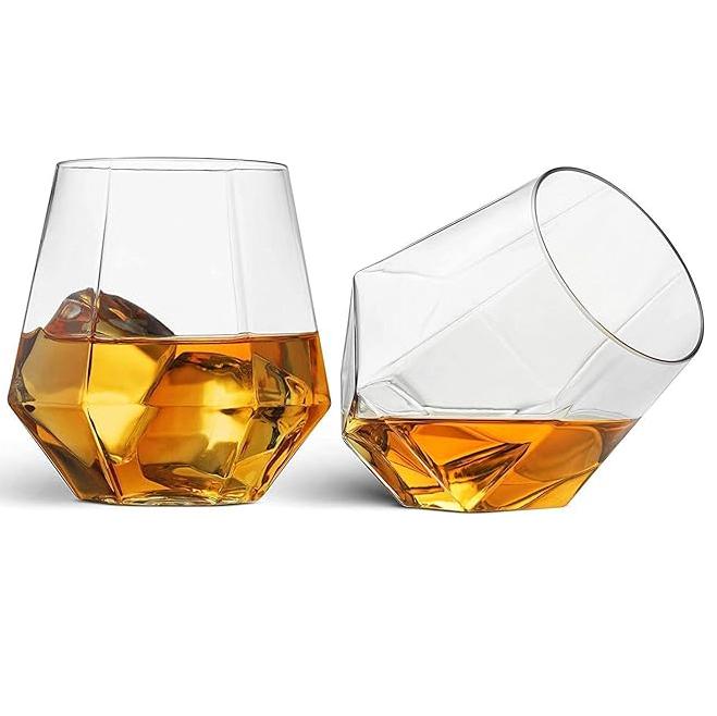 32er-Pack unzerbrechliche Weingläser aus Kunststoff ohne Stiel mit Diamanten, Sektgläser mit 340 ml Fassungsvermögen, bruchsichere, klare Trinkgläser für Partys, Zuhause, Bars, Hochzeiten