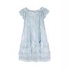 Französisches kleines Flugärmel-Blumen-Tüllkleid Kinder-Sommer Neu Kleines Temperament Prinzessin Kurzkleid