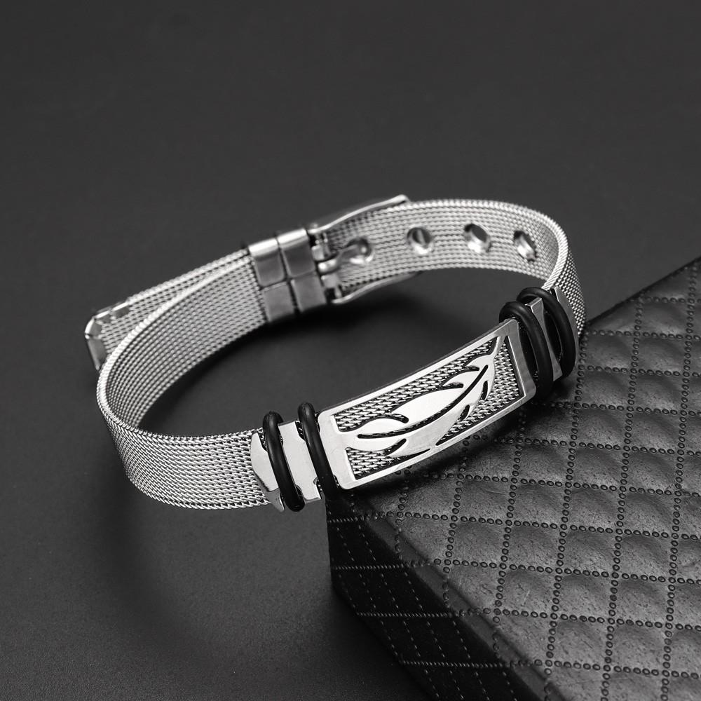 

Модный браслет из нержавеющей стали в стиле поп-бохо в форме пера, регулируемый, модный, универсальный, креативный, мужской браслет, аксессуары для праздника