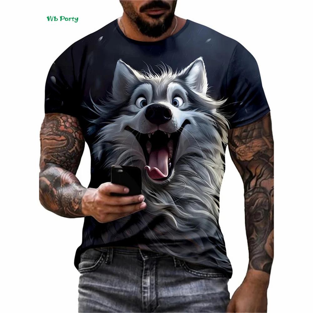 

Милая футболка с 3D-принтом кота, летняя мужская одежда, мужские футболки с коротким рукавом, повседневные уличные топы с круглым вырезом, свободная футболка для мужчин 5XL