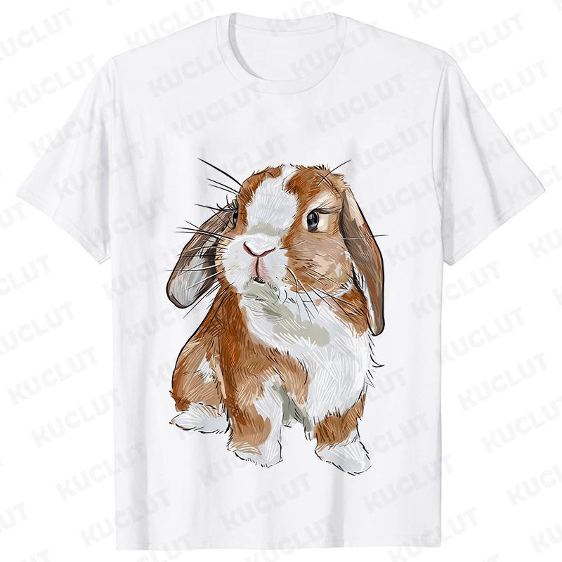 Floral Leopard Bunny Shirt for Women Cute Easter Bunny TShirt Summer Fashion Easter Shirt with Bunnies Gift TShirt for Mom Top S