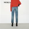 MO&Co. Women's Washed Denim Cropped Straight Jeans
