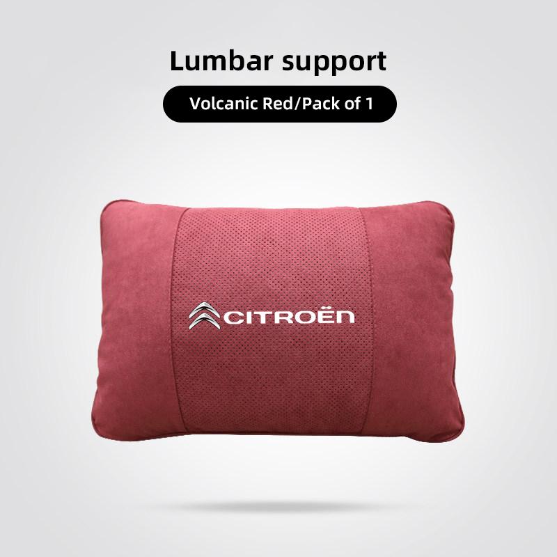 Breathable Car Neck Pillow Premium Suede Memory Foam Headrest For Citroen C5X e-C4 X e-C3 C4 C3 C5 Berlingo C-Elysee Keychain alb256