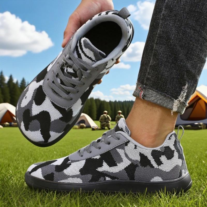 Zero Drop Wide Barefoot Shoes For Men Outdoor  Breathable  Large Running Sneakers Trendy  Mesh Casual Walking Shoes