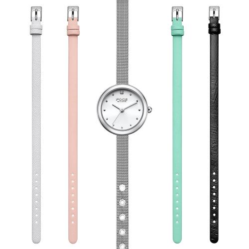 

[FOCE Lady] FOCE Lady Women s Mesh Band Leather Band Wristwatch 5-Piece Set FM2013WH-SET FM2013WH-SET