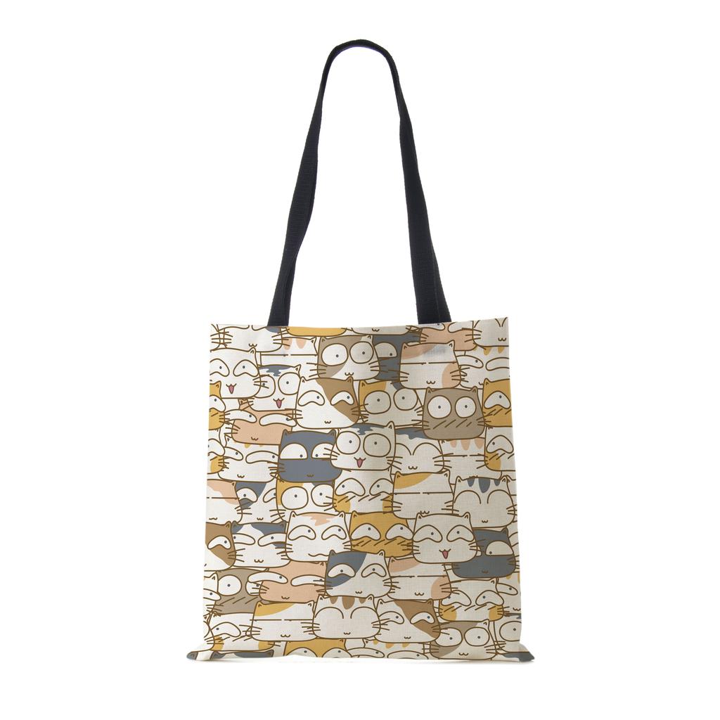 Hund Niedlicher Druck Lässige Umhängetasche Kapazität Damen Einkaufen Wiederverwendbare Handtasche Große Canvas Reise Strand Tragetaschen KTY