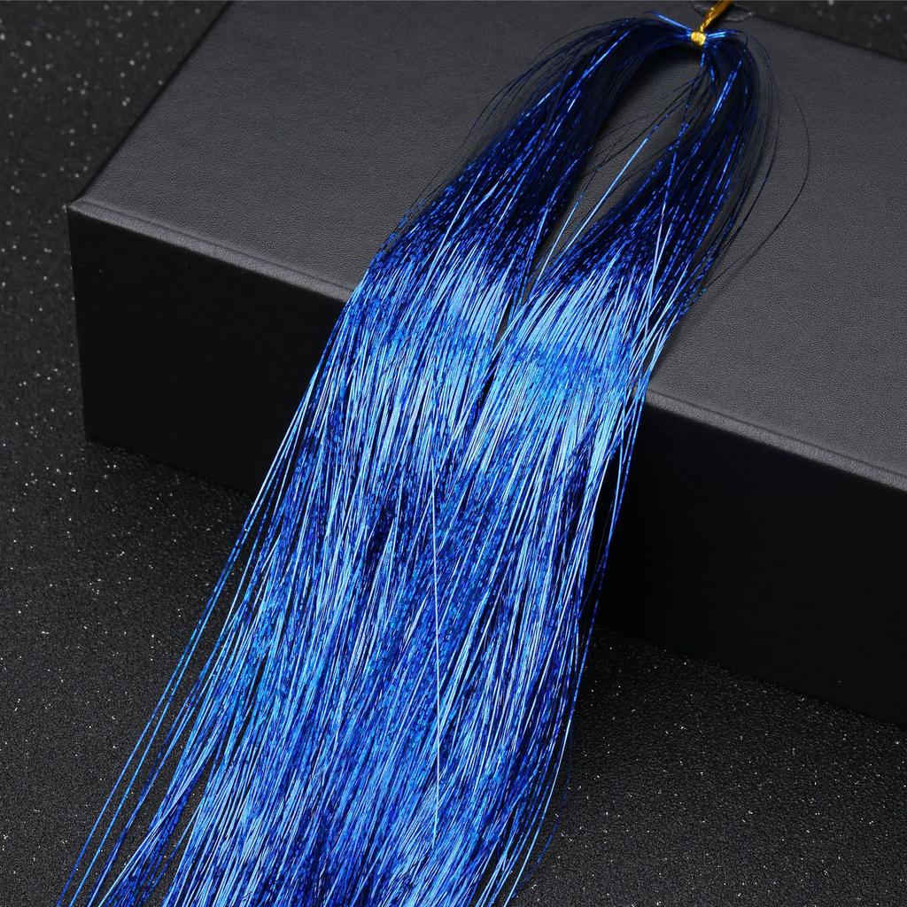 48inch Shiny Sparkle Hair Tinsel Kit Rainbow Women Colorful Glitter Bling Hair Extension Twinkle Hair Dazzles Accessories for