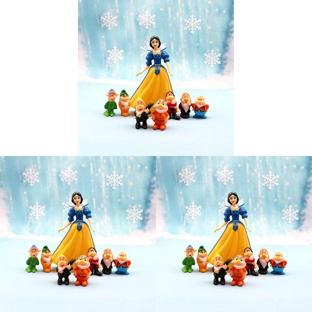 Charming Snow White And The Seven Dwarfs Miniature Figures 8pcs For Dollhouse Decor