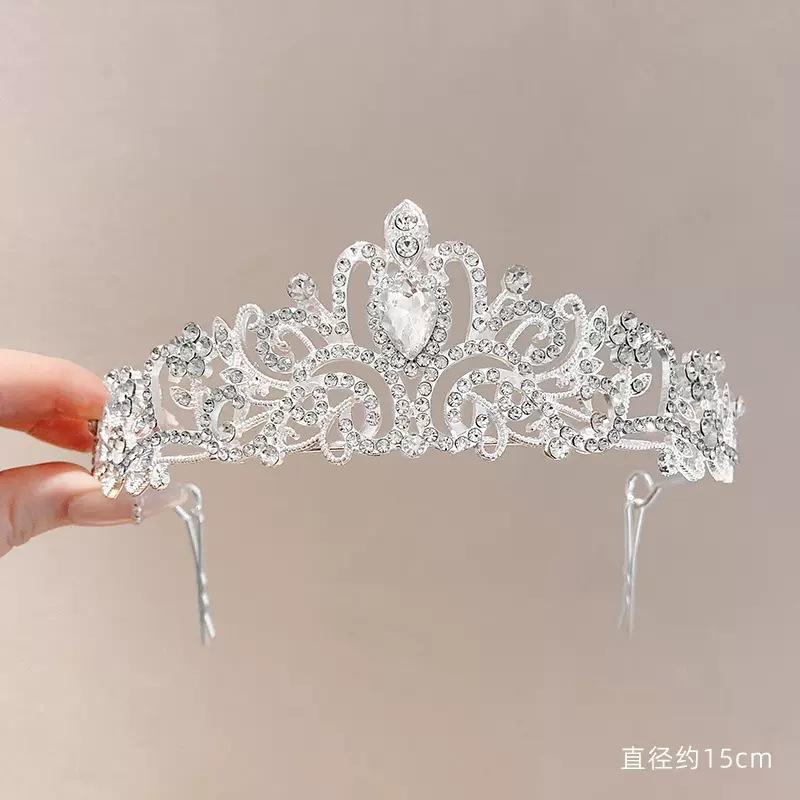 Children'S Crown Girl Crystal Crown Headgear Korean Fairy Princess Style Temperament Dress Accessories Crown Hair Accessories